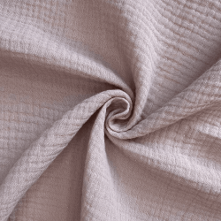 Ткань Муслин Жатый (Ширина 1,4м), цвет Пыльно-Розовый (на отрез) в Стерлитамаке