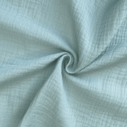 Ткань Муслин Жатый (Ширина 1,4м), цвет Мятный (на отрез) в Стерлитамаке