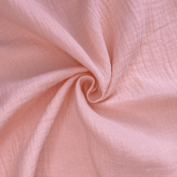 Ткань Муслин Жатый (Ширина 1,4м), цвет Нежно-Розовый (на отрез) в Стерлитамаке