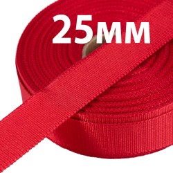 Лента Репсовая 25 мм, цвет Красный (на отрез) в Стерлитамаке