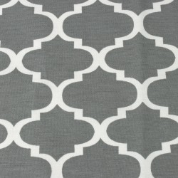 Интерьерная ткань Дак (DUCK) (ширина 1,8м), принт &quot;Белый Орнамент&quot; (на отрез) в Стерлитамаке