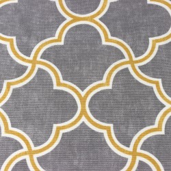 Интерьерная ткань Дак (DUCK) (ширина 1,8м), принт &quot;Орнамент на Сером&quot; (на отрез) в Стерлитамаке