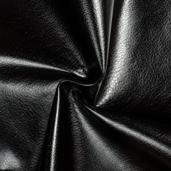 Ткань Дерматин (Кожзам) для мебели (Ширина 138см), цвет Черный (на отрез) в Стерлитамаке
