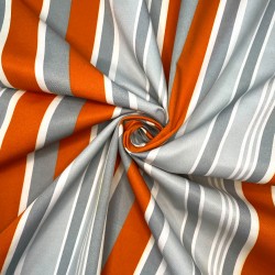 Ткань уцененная &quot;Престиж&quot; (Водоотталкивающая) (Ширина 1,48м), Серо-Оранжевая полоса (на отрез) в Стерлитамаке